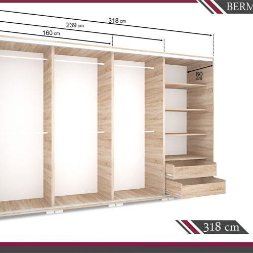Bermuda gardróbszekrény méretek